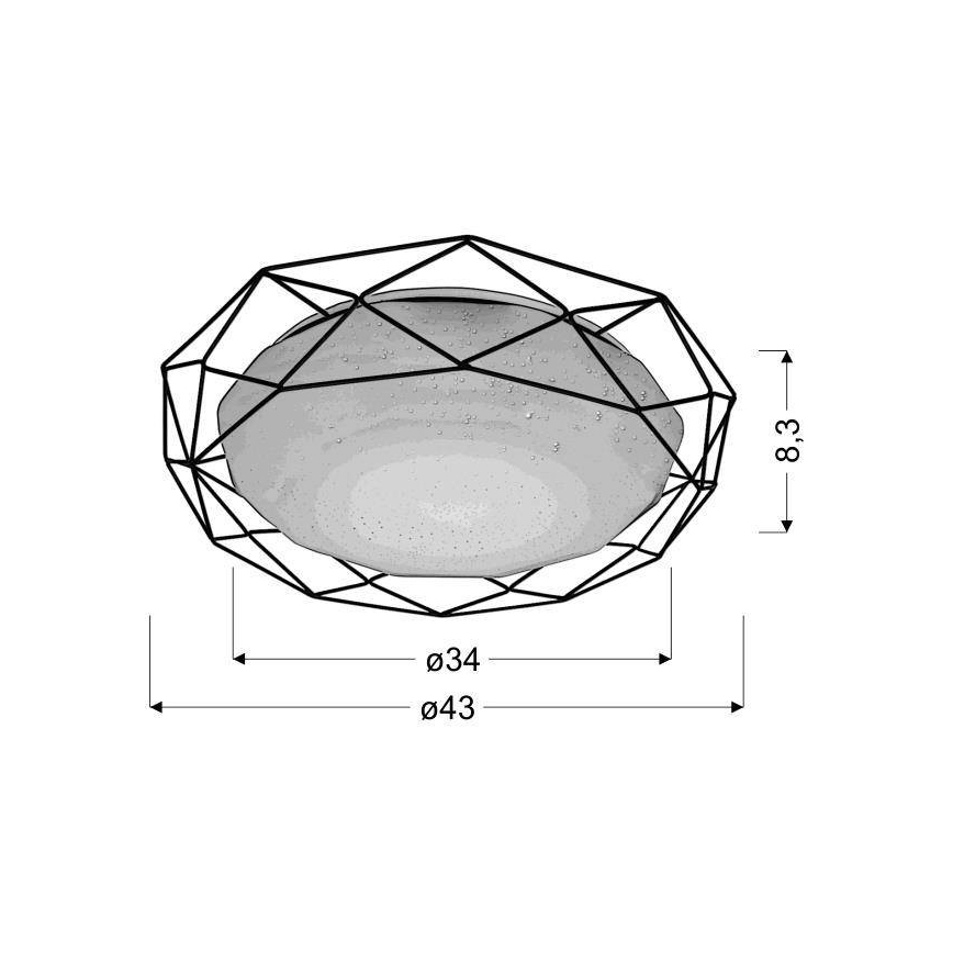 LED-kattovalo SVEN LED/24/230V musta