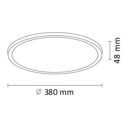 LED-kattovalo WOODY LED/24W/230V d. 38 cm