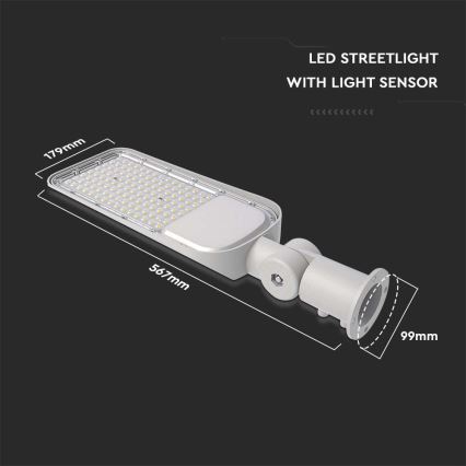 LED-katuvalaisin hämäräkytkimellä SAMSUNG CHIP LED/100W/230V 6500K IP65 harmaa