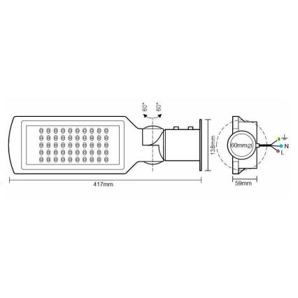 LED Katuvalo anturilla LED/50W/170-400V IP65