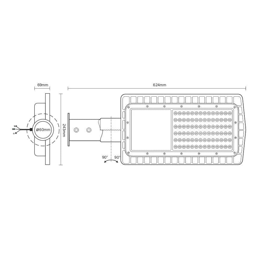 LED-katuvalo LED/100W/230V 5000K IP65