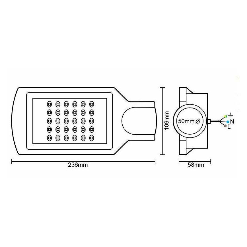 LED-katuvalo LED/30W/170-400V IP67