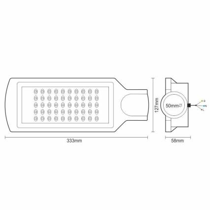 LED-katuvalo LED/50W/170-400V 4000K IP65
