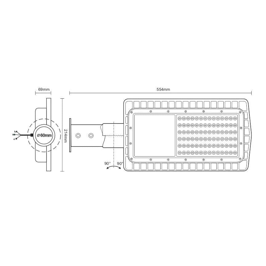 LED-katuvalo LED/60W/230V 5000K IP65