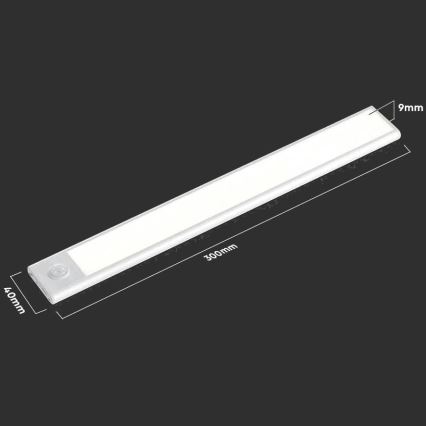 LED Keittiökaapinalusvalo anturilla LED/1,5W/5V 4000K