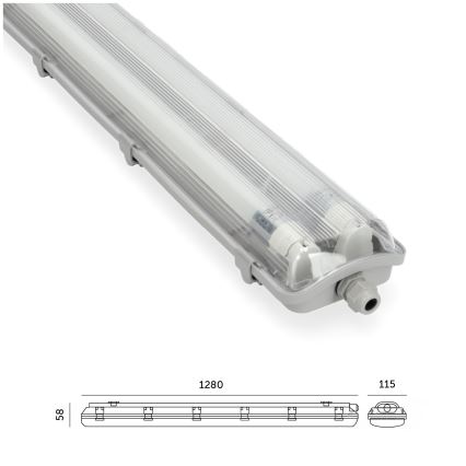 LED Kestävä loistelamppu T8 2xG13/18W/230V 6500K IP65