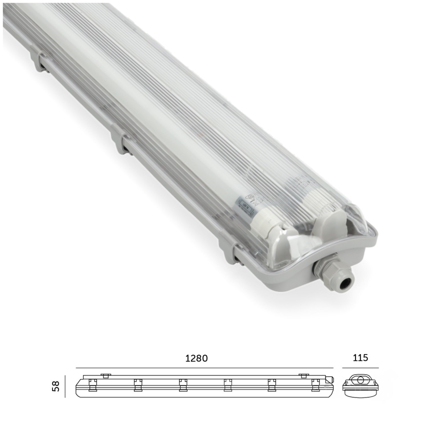 LED Kestävä loistelamppu T8 2xG13/18W/230V 6500K IP65