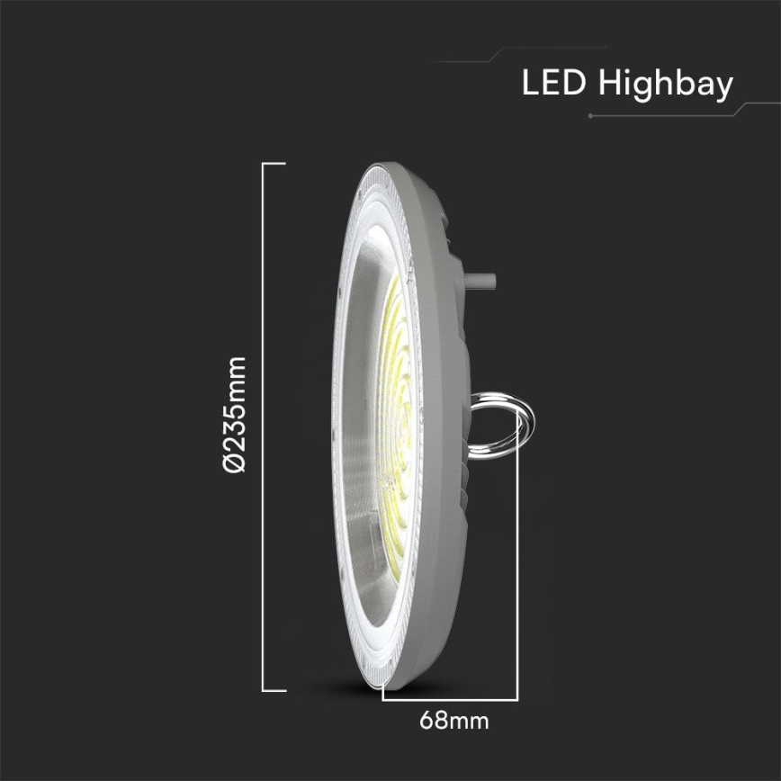 LED Kestävä valo High Bay LED/100W/230V 3000/4000/6500K IP65 ø 23,5 cm