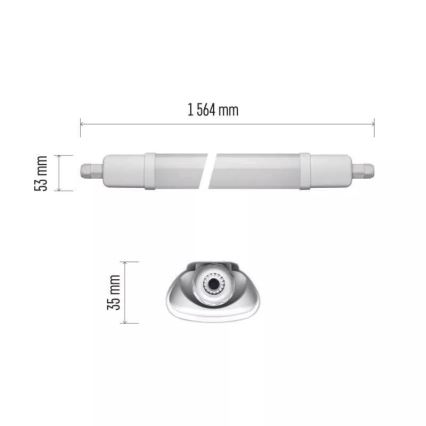 LED Kestävä valo LED/45W/230V IP65 4000K 156,4 cm
