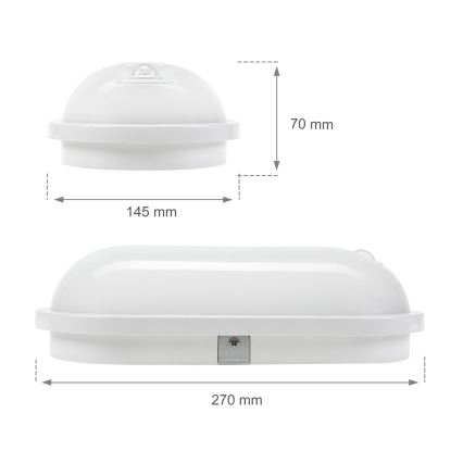 LED-kestävä valo PIR-anturilla LED / 20W / 230V IP54