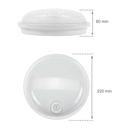 LED-kestävä valo PIR-anturilla LED / 20W / 230V IP54