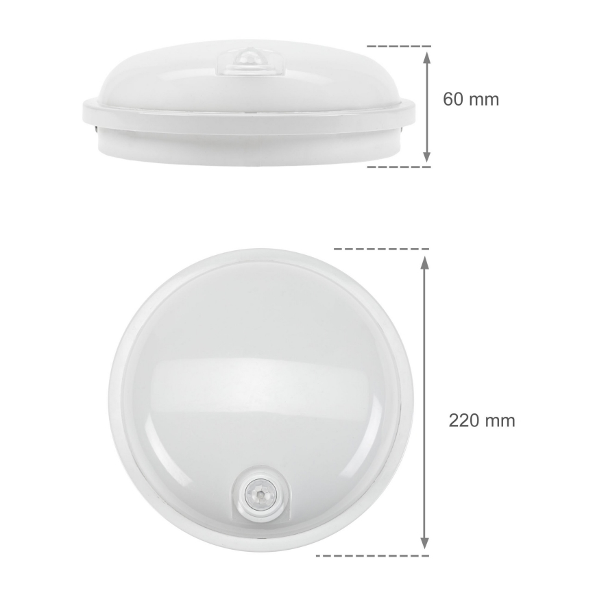 LED-kestävä valo PIR-anturilla LED / 20W / 230V IP54