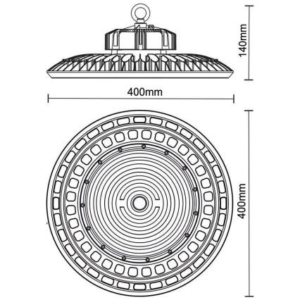 LED Kestävä valo UFO HIGHBAY LED/200W/230V 5000K IP65
