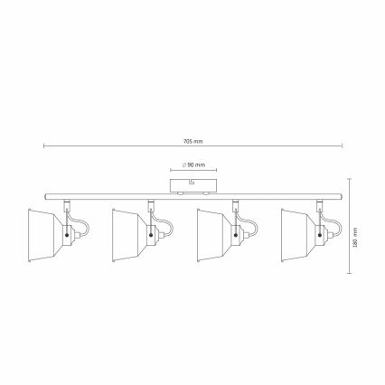 LED Kiinteä kattovalaisin 4xE14/8W/230V