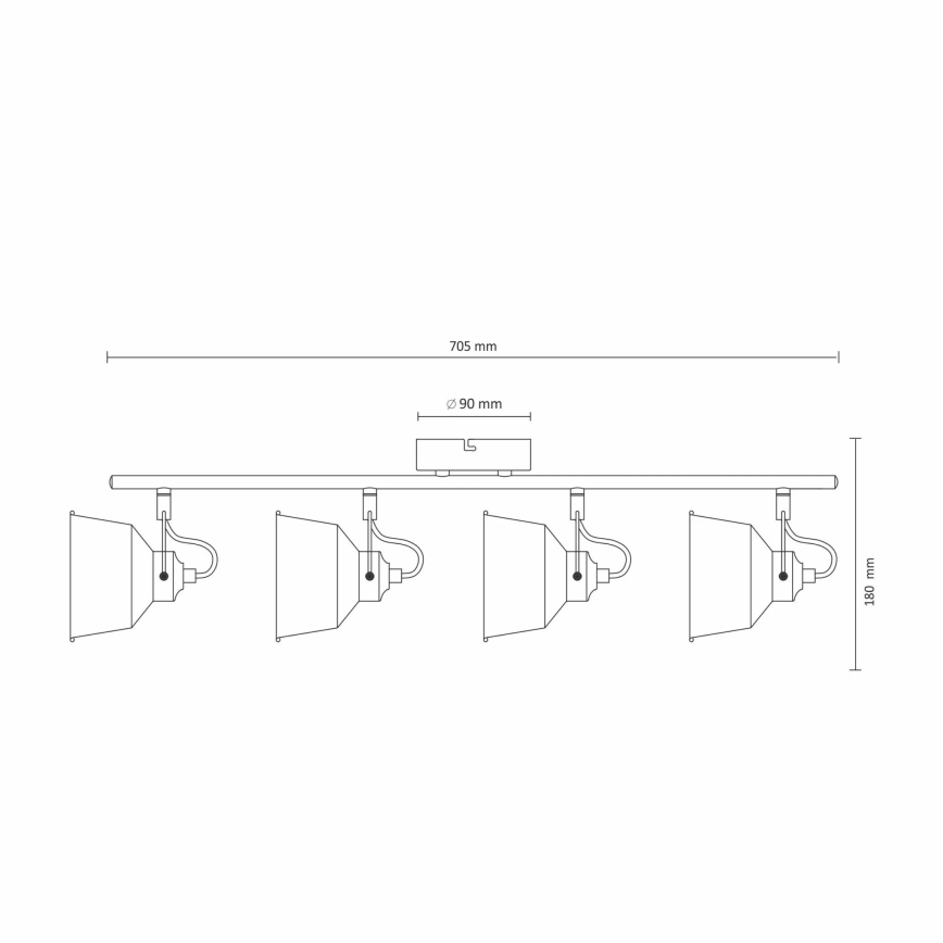 LED Kiinteä kattovalaisin 4xE14/8W/230V