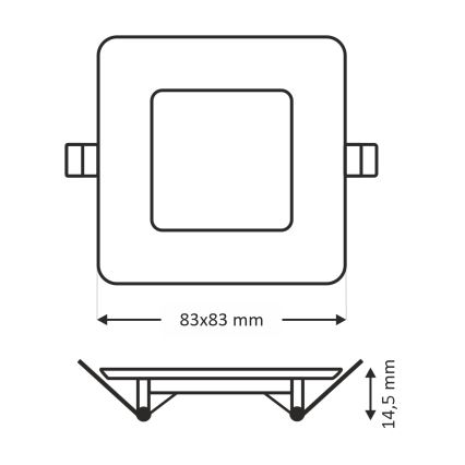 LED Kiinteä kattovalo SQUARE LED/3W/230V 4200K