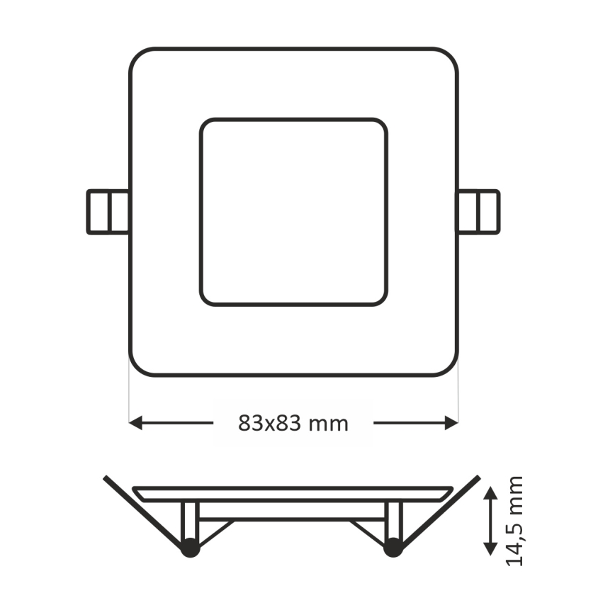 LED Kiinteä kattovalo SQUARE LED/3W/230V 4200K