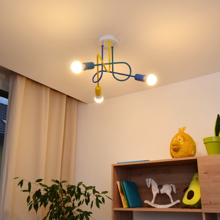 LED Kiinteä lasten kattokruunu OXFORD 3xE27/15W/230V
