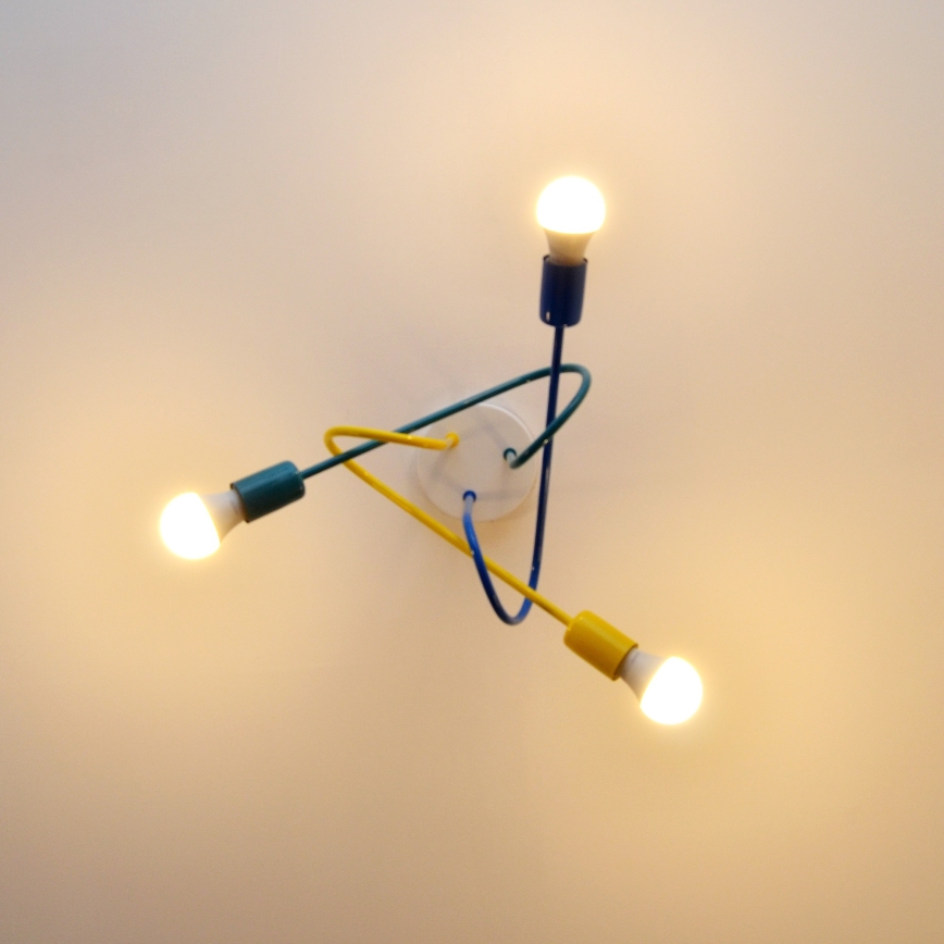 LED Kiinteä lasten kattokruunu OXFORD 3xE27/15W/230V
