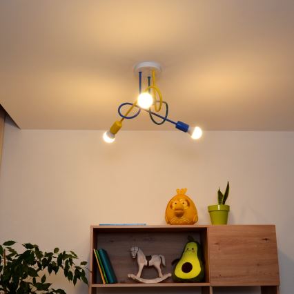 LED Kiinteä lasten kattokruunu OXFORD 3xE27/15W/230V