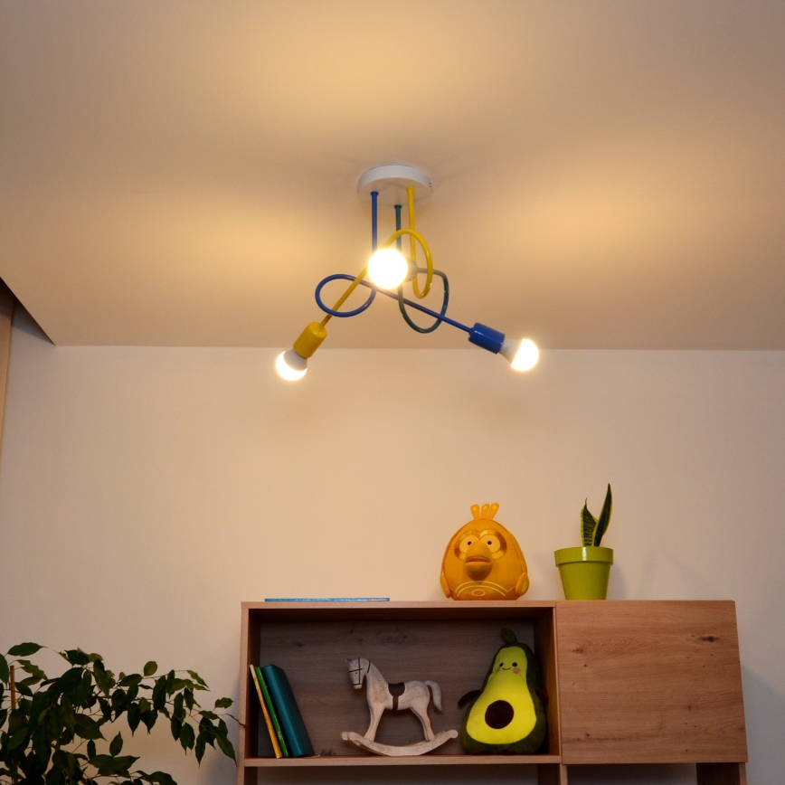 LED Kiinteä lasten kattokruunu OXFORD 3xE27/15W/230V