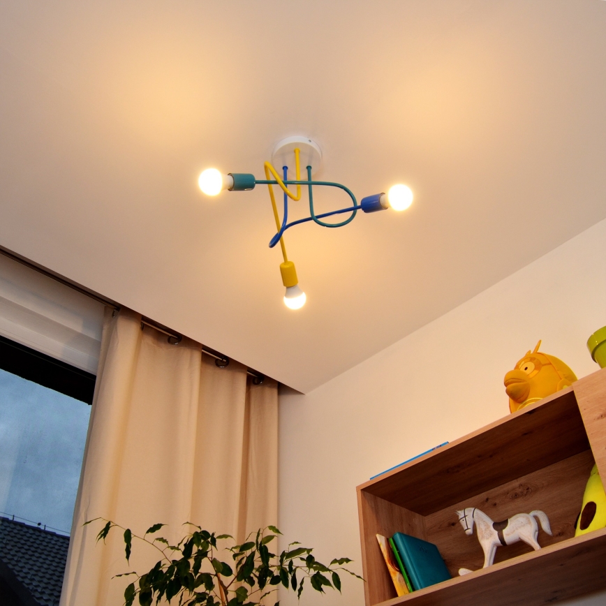 LED Kiinteä lasten kattokruunu OXFORD 3xE27/15W/230V