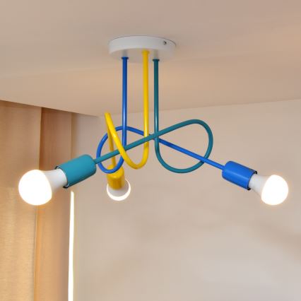 LED Kiinteä lasten kattokruunu OXFORD 3xE27/15W/230V
