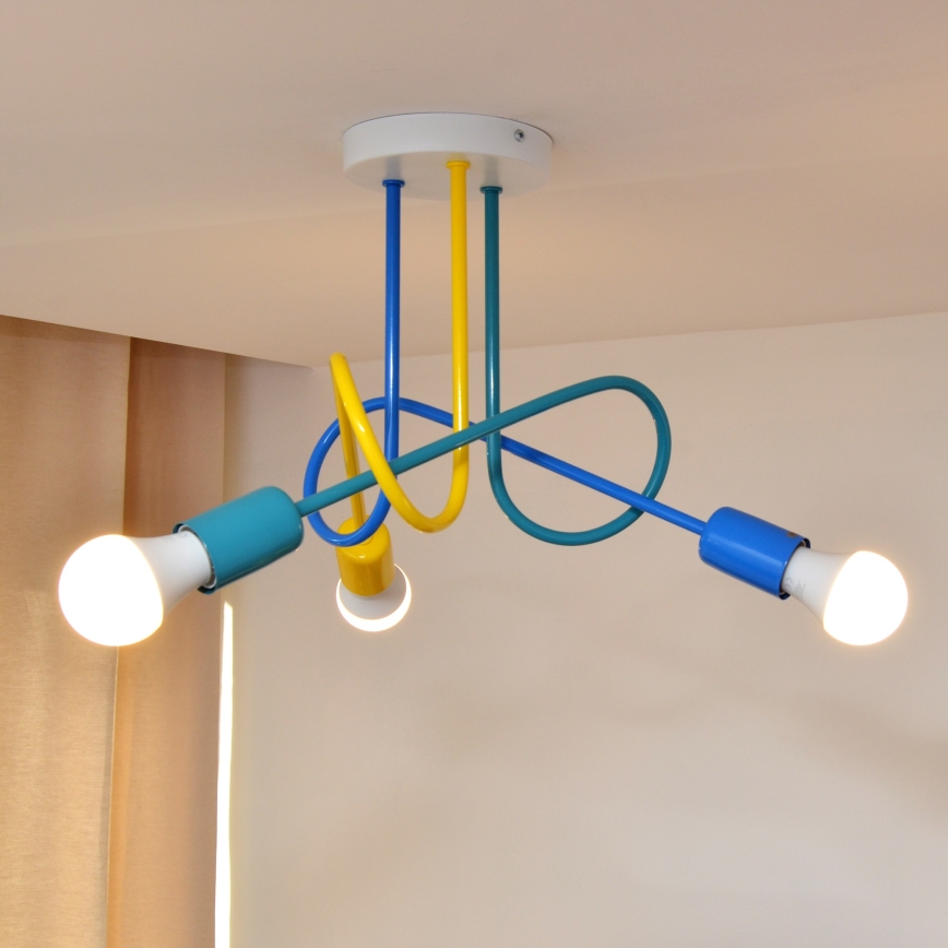 LED Kiinteä lasten kattokruunu OXFORD 3xE27/15W/230V