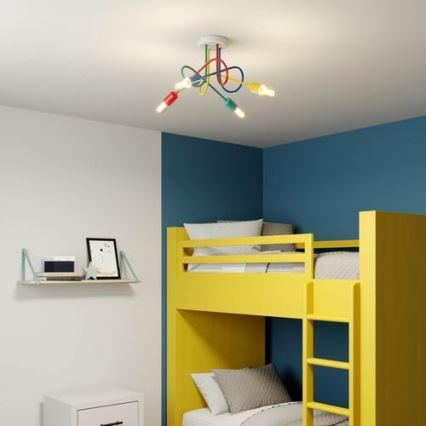 LED Kiinteä lasten kattokruunu OXFORD 4xE27/10W/230V