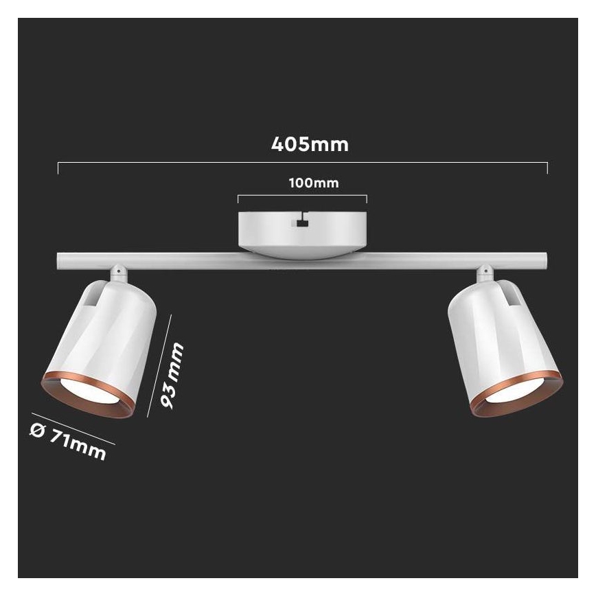 LED-kohdevalaisin 2xLED/5W/230V 3000K valkoinen