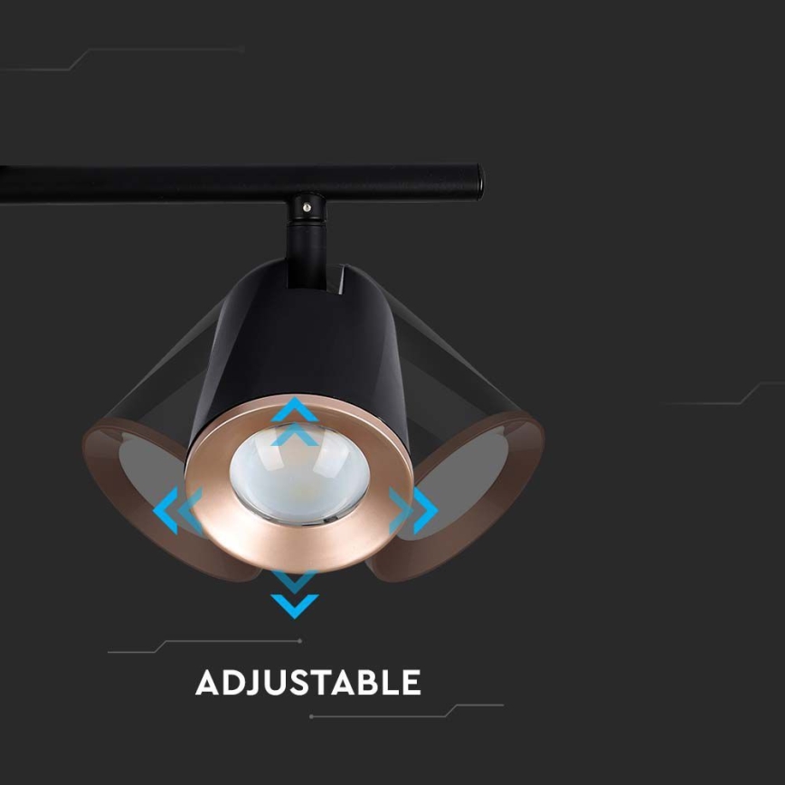 LED-kohdevalaisin 2xLED/5W/230V 4000K musta