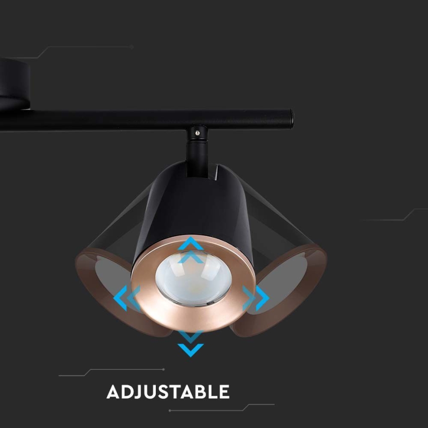 LED-kohdevalaisin 3xLED/5W/230V 3000K musta