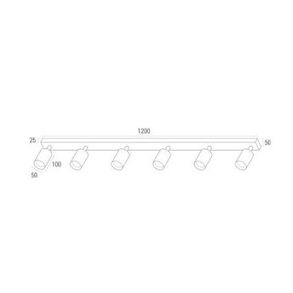 LED-kohdevalaisin ANGIE 6xGU10/6W/230V musta