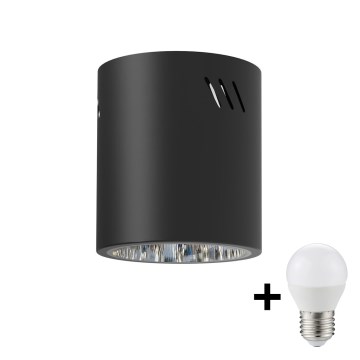 LED-kohdevalaisin GEORGE 1xE27/6W/230V halkaisija 11 cm musta