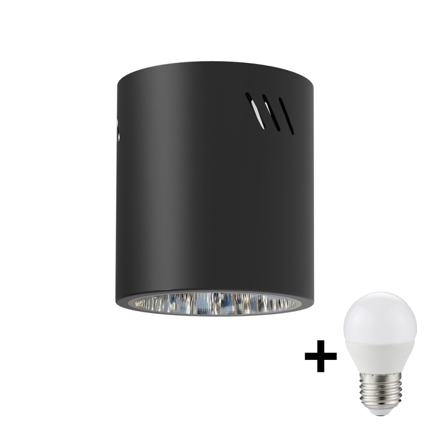 LED-kohdevalaisin GEORGE 1xE27/6W/230V halkaisija 11 cm musta