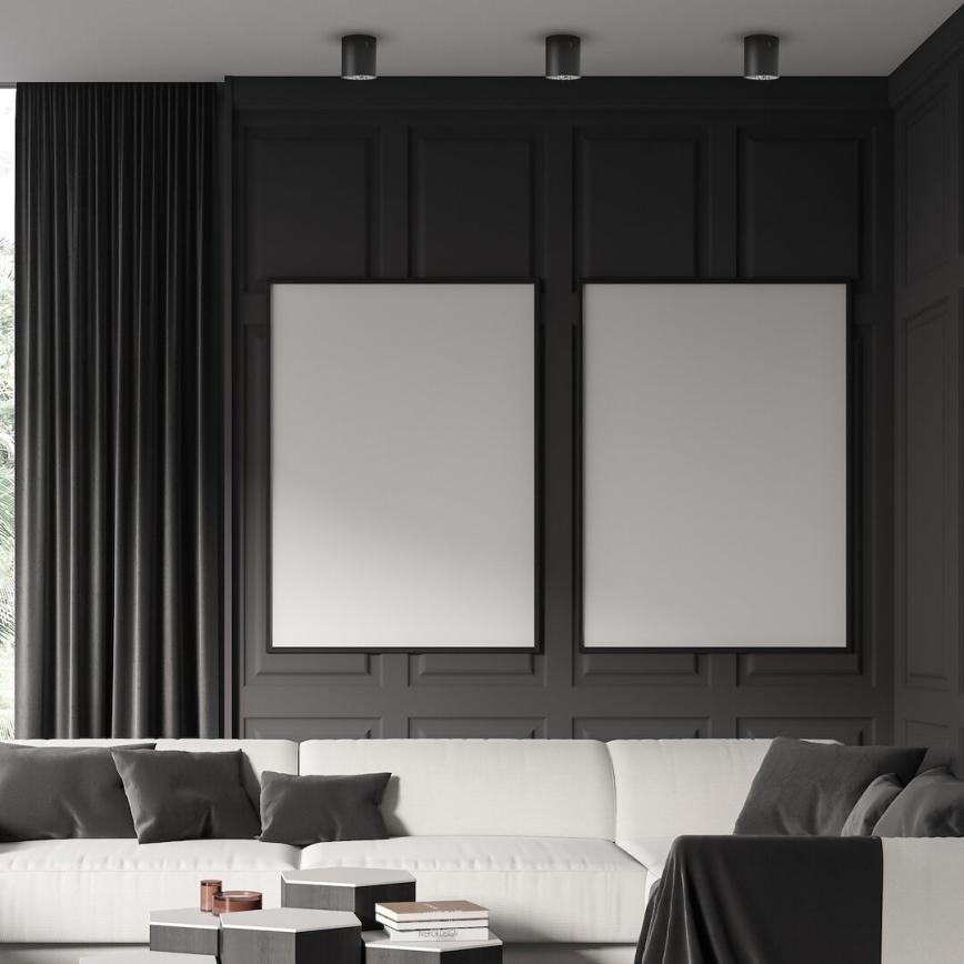 LED-kohdevalaisin GEORGE 1xE27/6W/230V halkaisija 11 cm musta