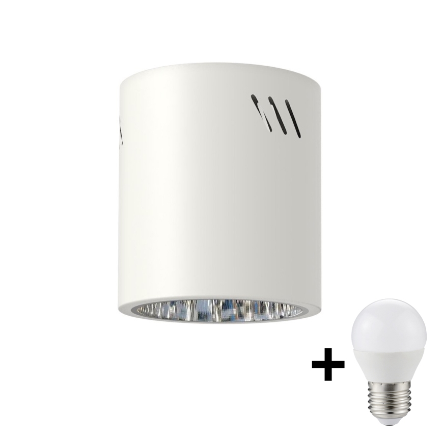 LED-kohdevalaisin GEORGE 1xE27/6W/230V halkaisija 11 cm valkoinen