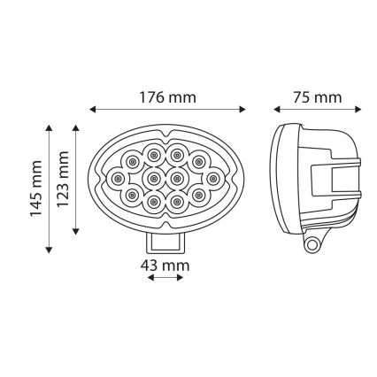 LED-kohdevalaisin halkaisija automobil CREE LED/36W/10-30V IP67 6000K