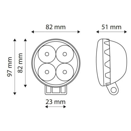 LED-kohdevalaisin halkaisija automobil EPISTAR LED/12W/10-30V IP67 6000K