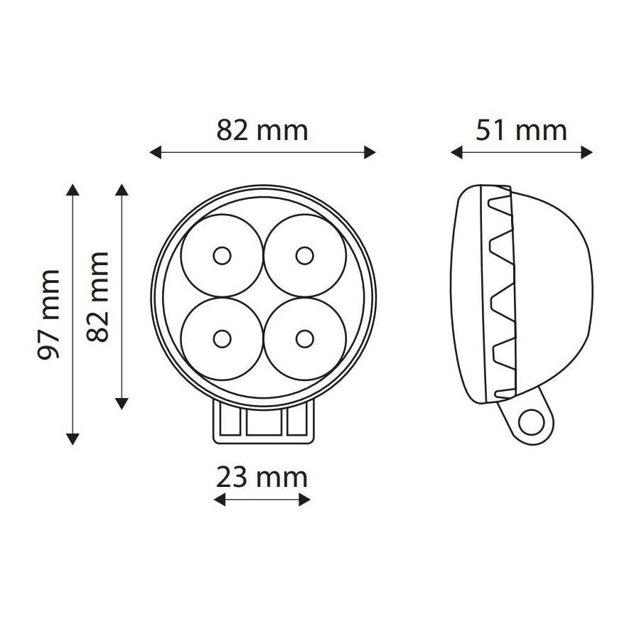 LED-kohdevalaisin halkaisija automobil EPISTAR LED/12W/10-30V IP67 6000K