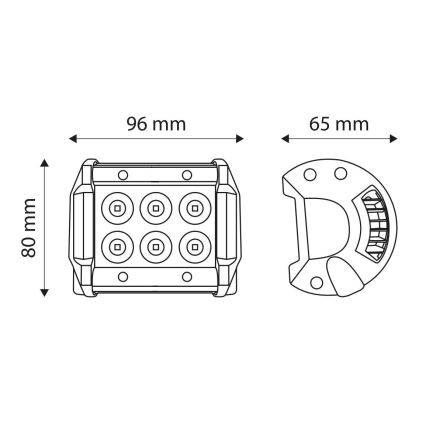 LED-kohdevalaisin halkaisija automobil EPISTAR LED/18W/10-30V IP67 6000K