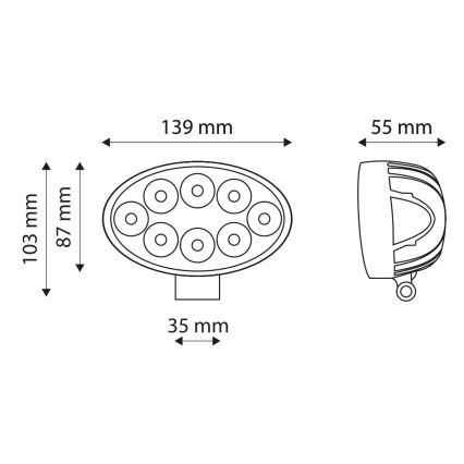 LED-kohdevalaisin halkaisija automobil EPISTAR LED/24W/10-30V IP67 6000K