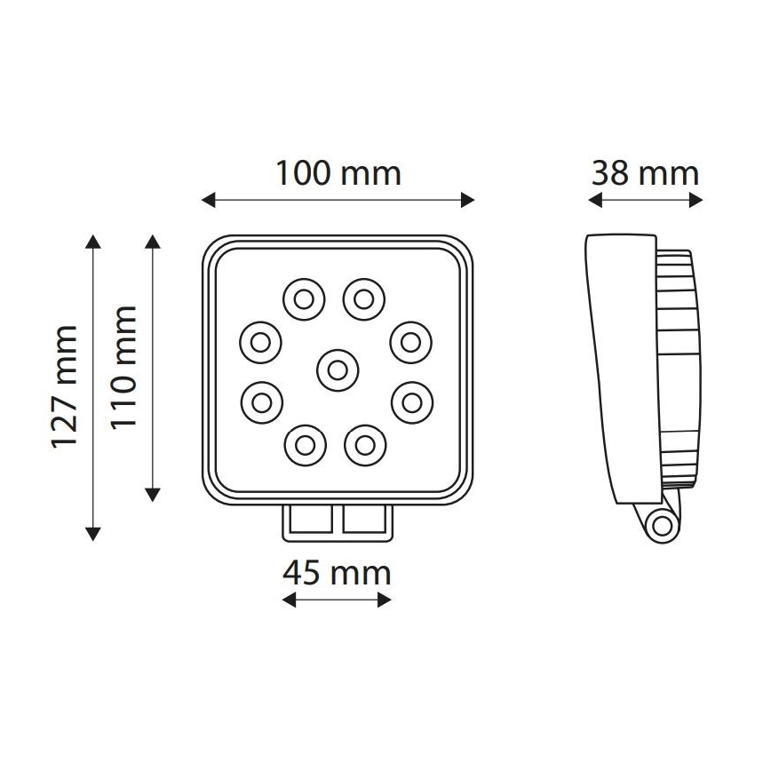 LED-kohdevalaisin halkaisija automobil EPISTAR LED/27W/10-30V IP67 6000K