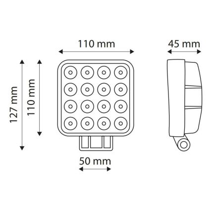 LED-kohdevalaisin halkaisija automobil EPISTAR LED/48W/10-30V IP67 6000K