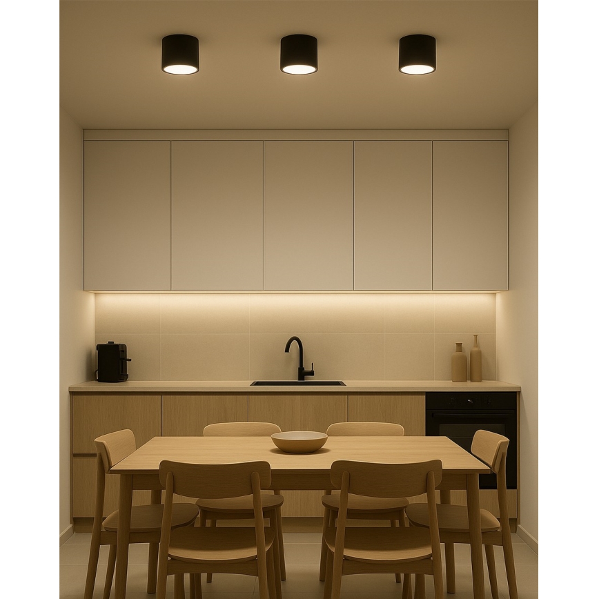 LED-kohdevalaisin LED/10W/230V 3000/4000/6400K halkaisija 12 cm musta