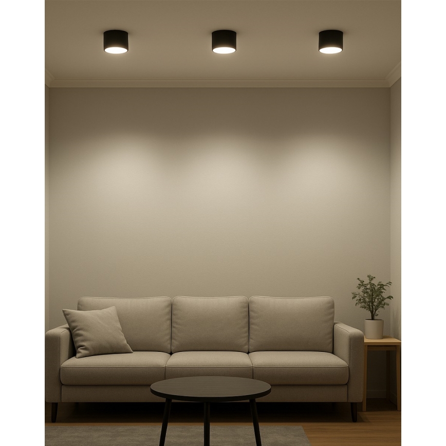 LED-kohdevalaisin LED/10W/230V 3000/4000/6400K halkaisija 12 cm musta