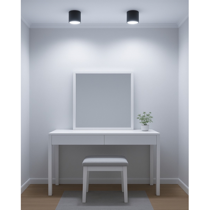 LED-kohdevalaisin LED/10W/230V 3000/4000/6400K halkaisija 12 cm musta