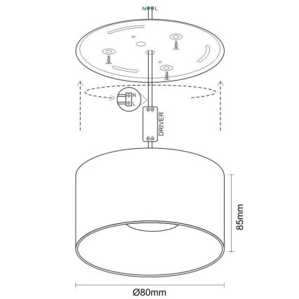 LED-kohdevalaisin LED/12W/230V 4000K halkaisija 8 cm valkoinen