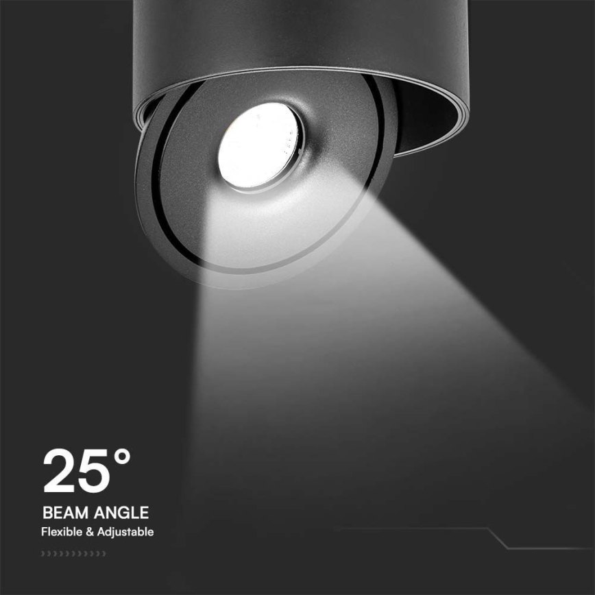 LED Joustava kohdevalo LED/20W/230V 3000/4000/6400K CRI 90 musta