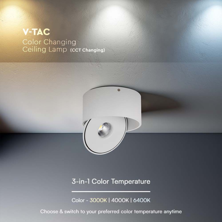 LED Joustava kohdevalo LED/20W/230V 3000/4000/6400K CRI 90 valkoinen